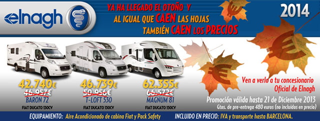 Ofertas Autocaravanas Elnagh Otoño 2013